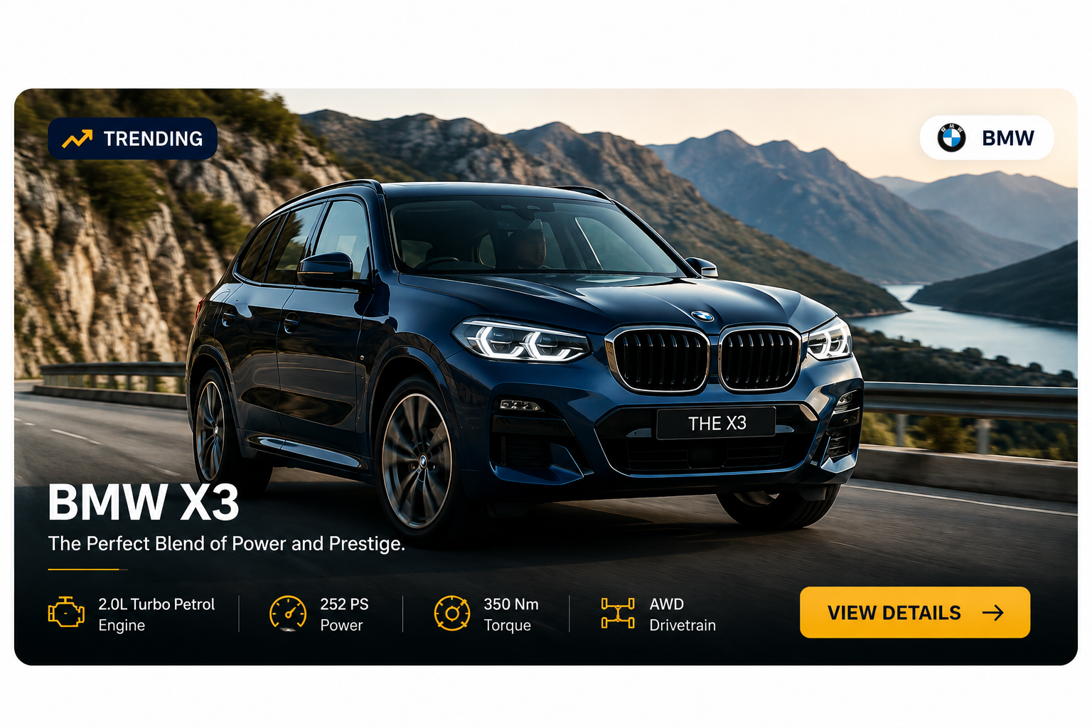 BMW X3 luxury SUV front view