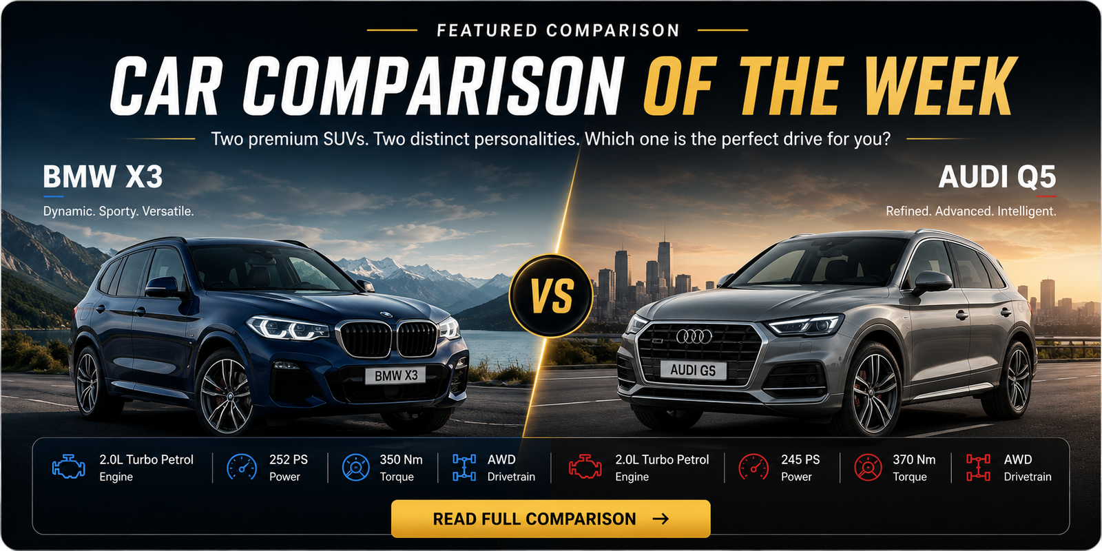 BMW X3 vs Audi Q5 SUV comparison specifications features and performance